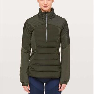 Lululemon Down For It All Pullover Dark Olive Size 6